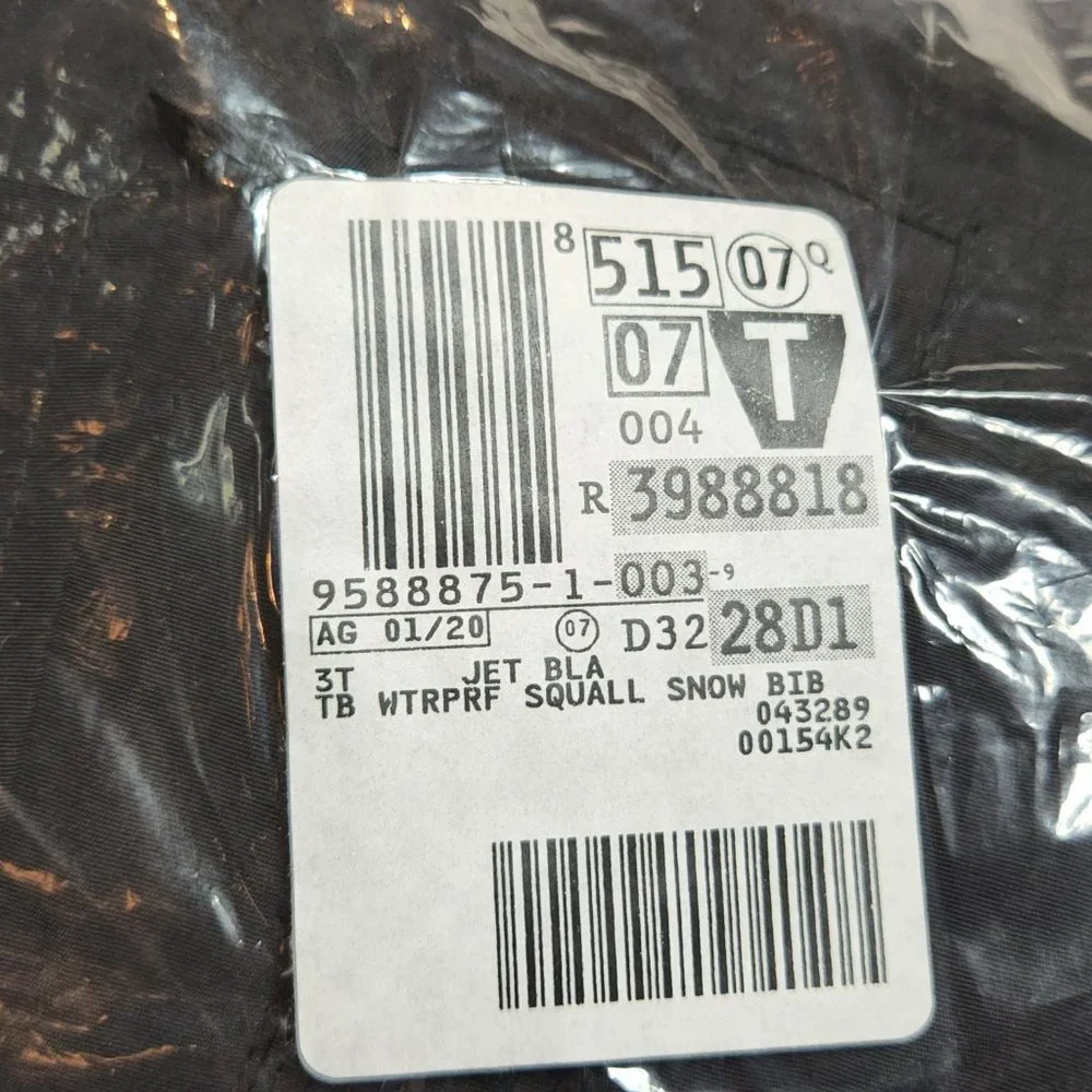 New Unisex 3T Waterproof Squall Snow Bib Black Grow a Long - Picture 9 of 14